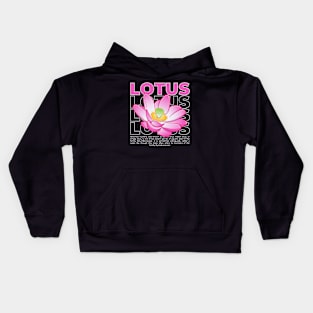 Lotus flower vector with typography Kids Hoodie